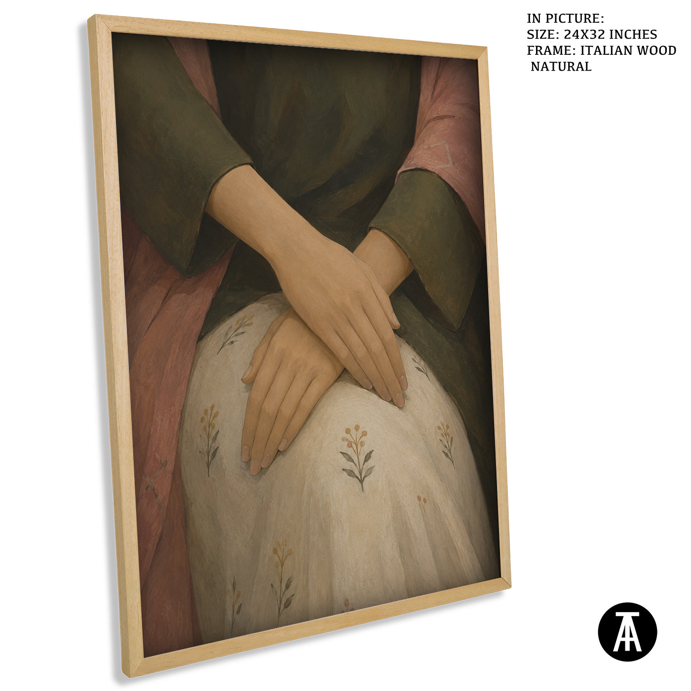 Artwork in Natural Wood Frame