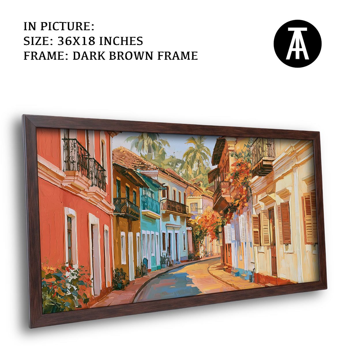 Artwork in Dark Brown Frame