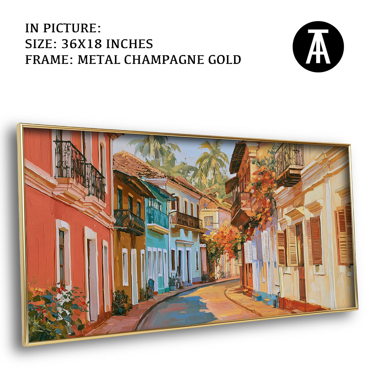 Artwork in Metal Champagne Gold Frame
