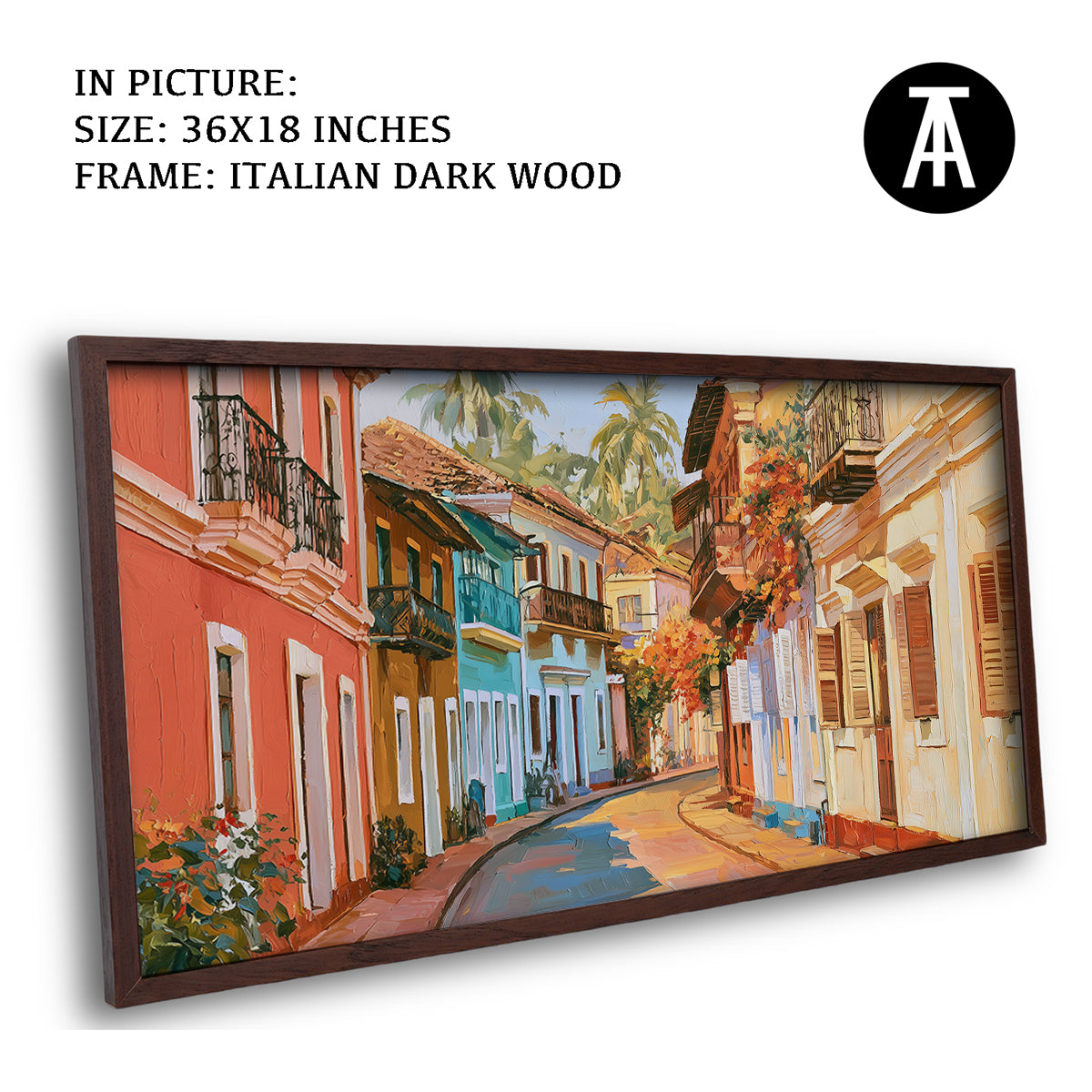 Artwork in Dark Wood Frame