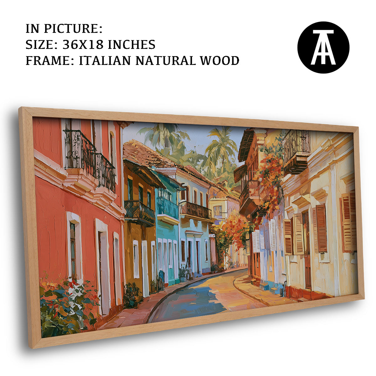 Artwork in Natural Wood Frame