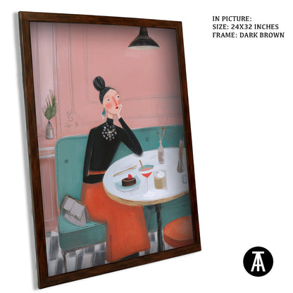 Artwork in Dark Brown Frame