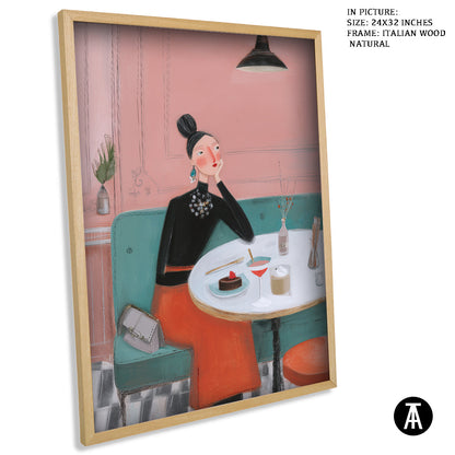 Artwork in Natural Wood Frame