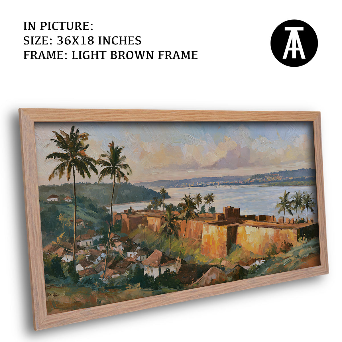 Artwork in Light Brown Frame