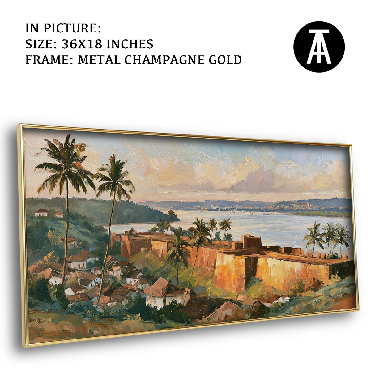 Artwork in Metal Champagne Gold Frame