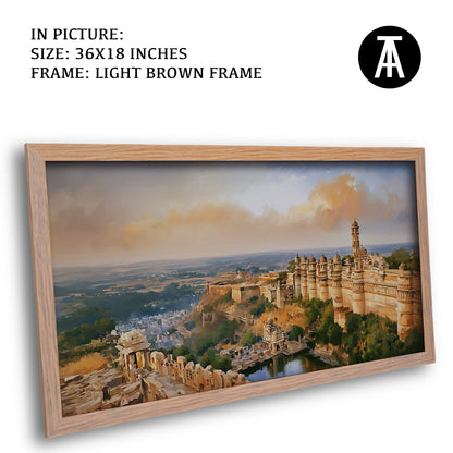 Artwork in Light Brown Frame