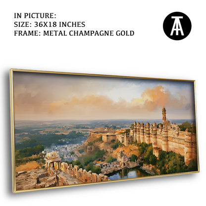 Artwork in Metal Champagne Gold Frame