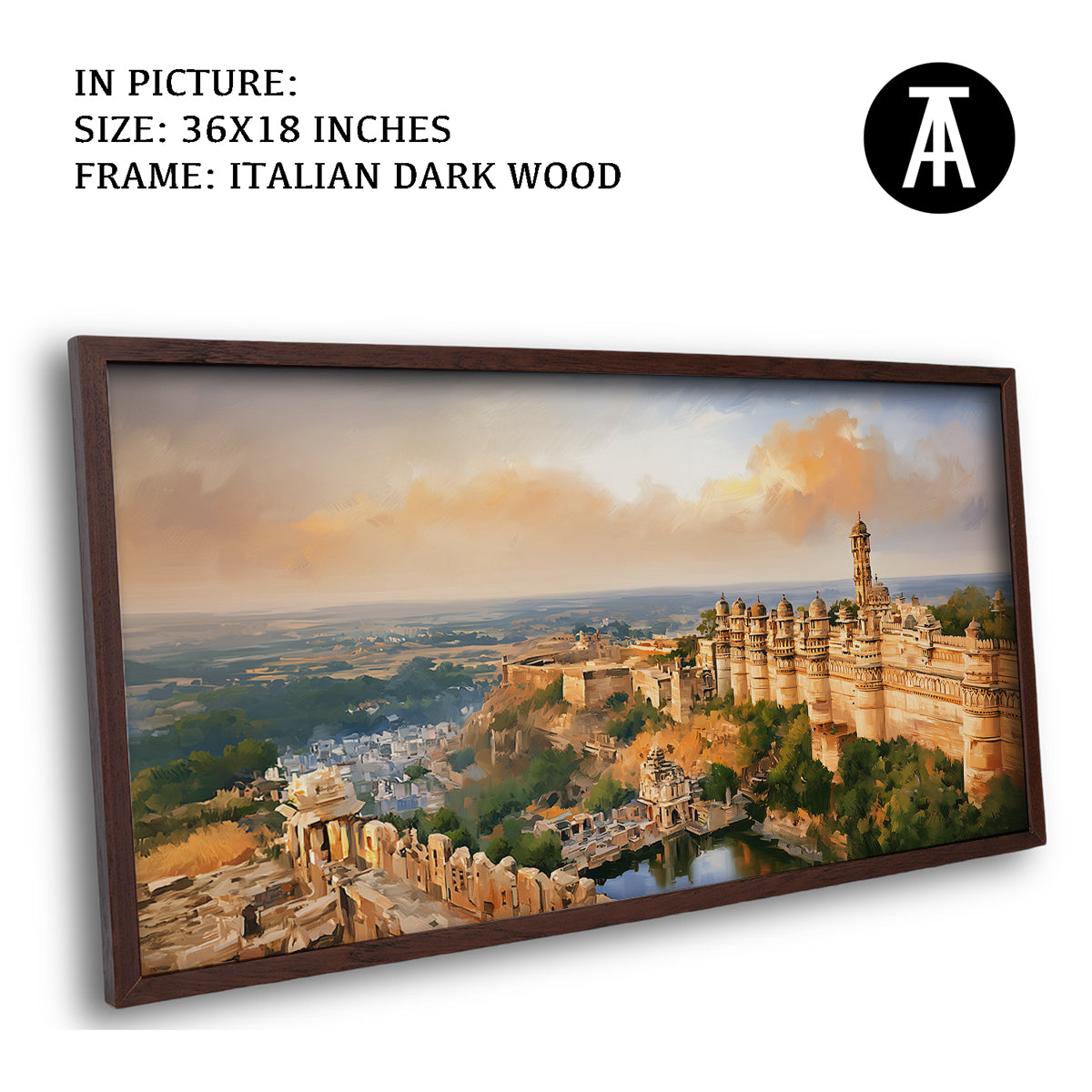 Artwork in Dark Wood Frame