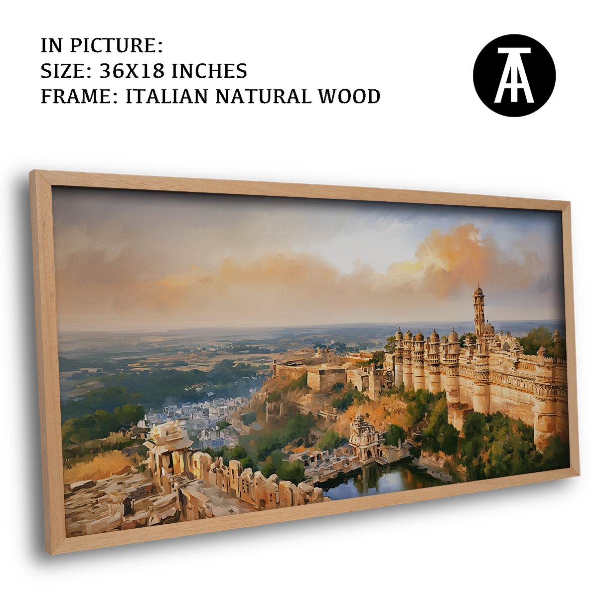 Artwork in Natural Wood Frame
