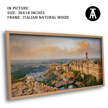 Artwork in Natural Wood Frame