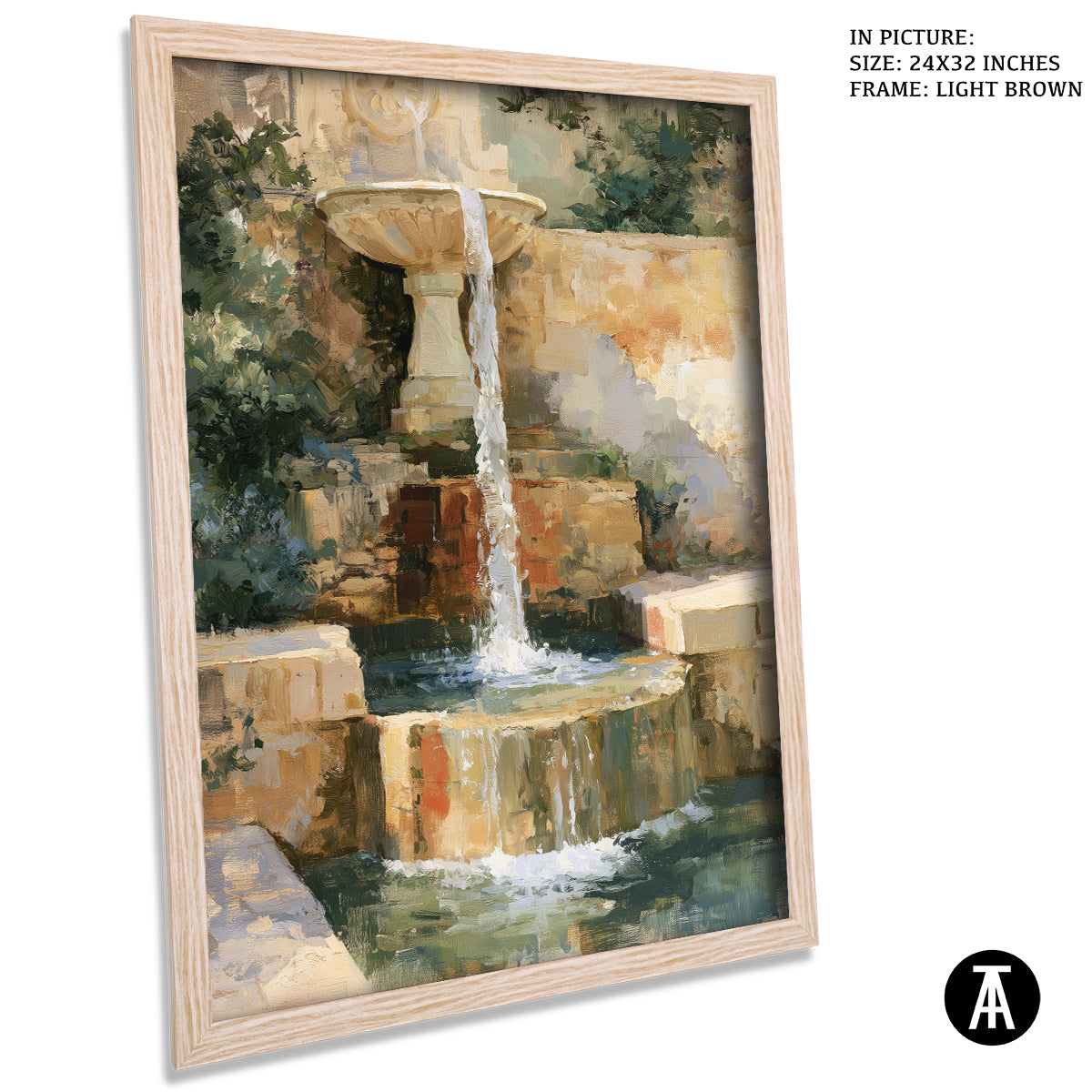 Artwork in Light Brown Frame