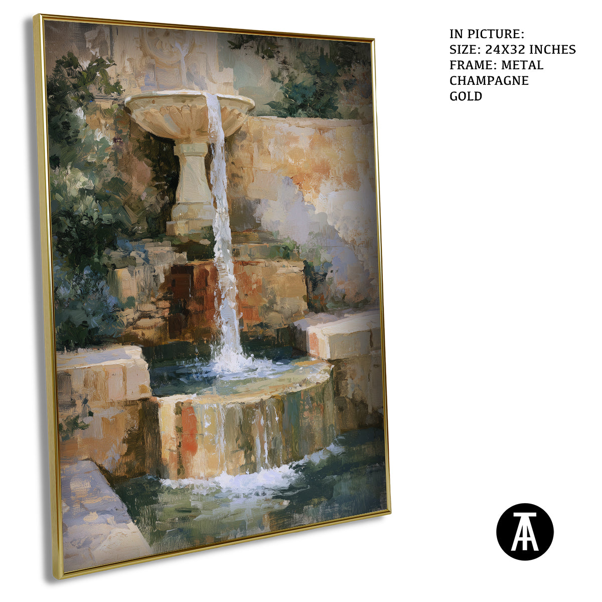 Artwork in Metal Champagne Gold Frame