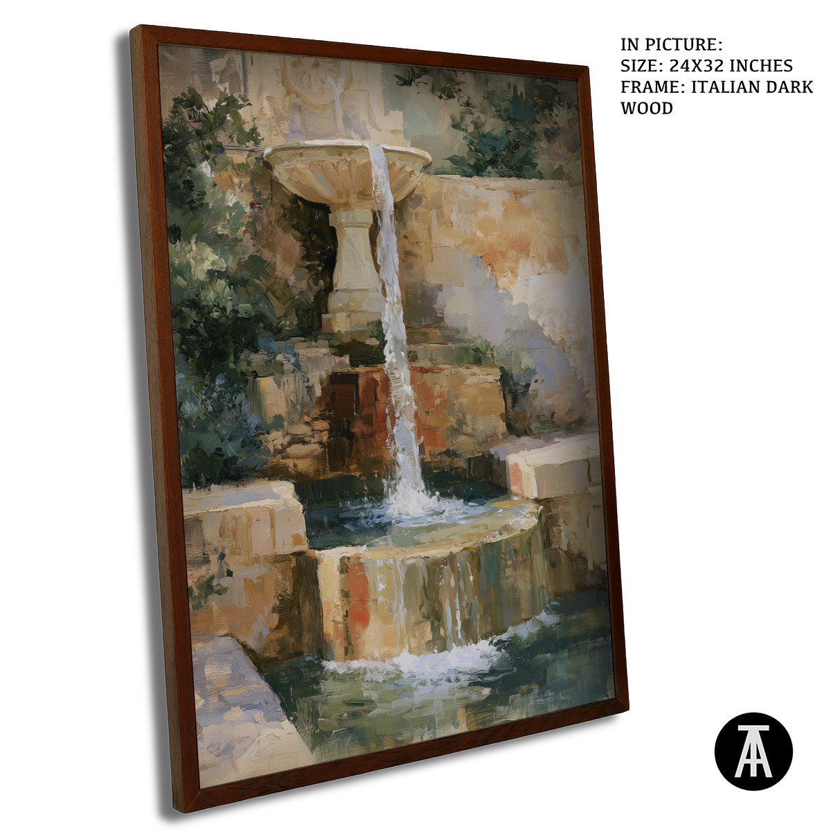 Artwork in Dark Wood Frame