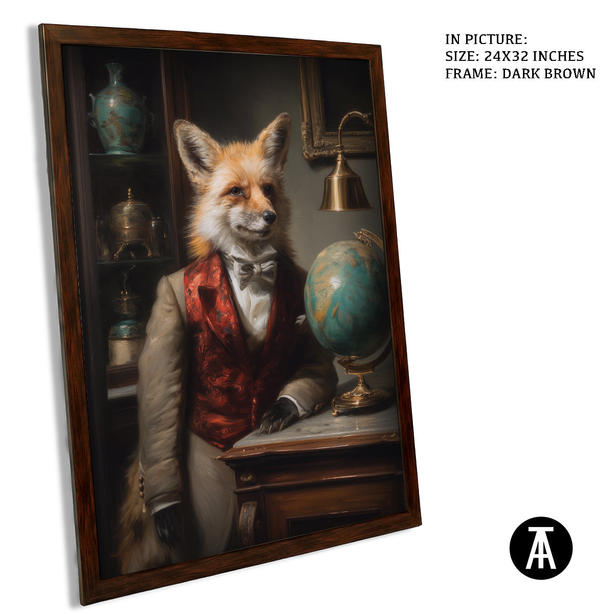 Artwork in Dark Brown Frame