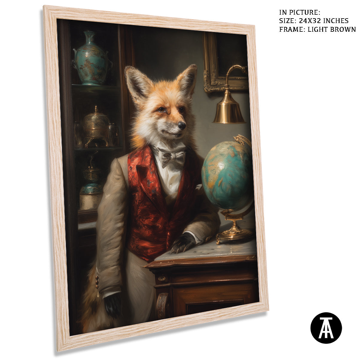 Artwork in Light Brown Frame