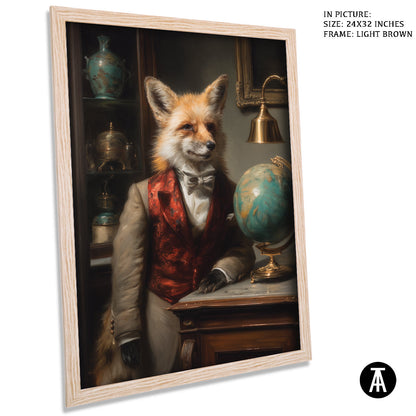 Artwork in Light Brown Frame