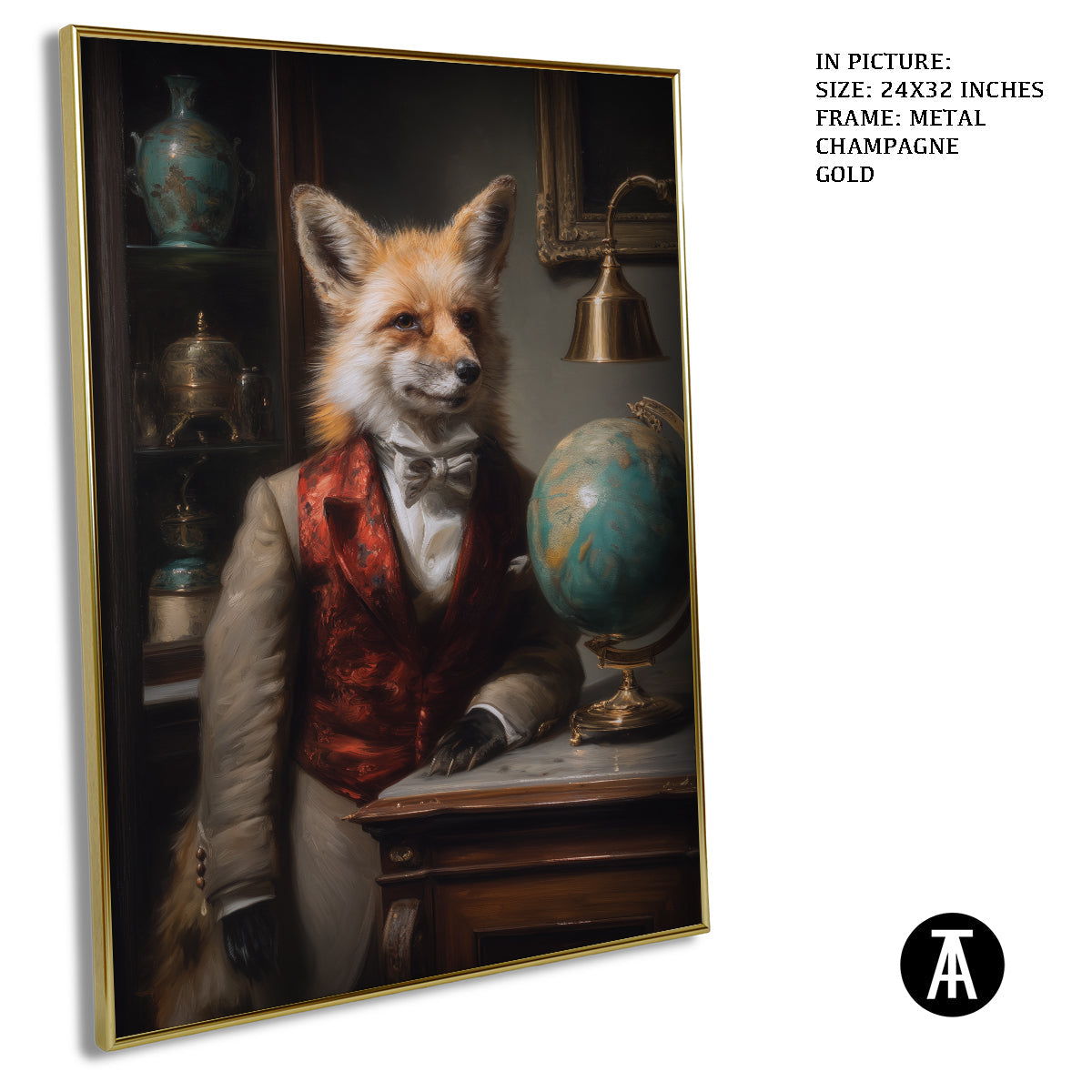 Artwork in Metal Champagne Gold Frame