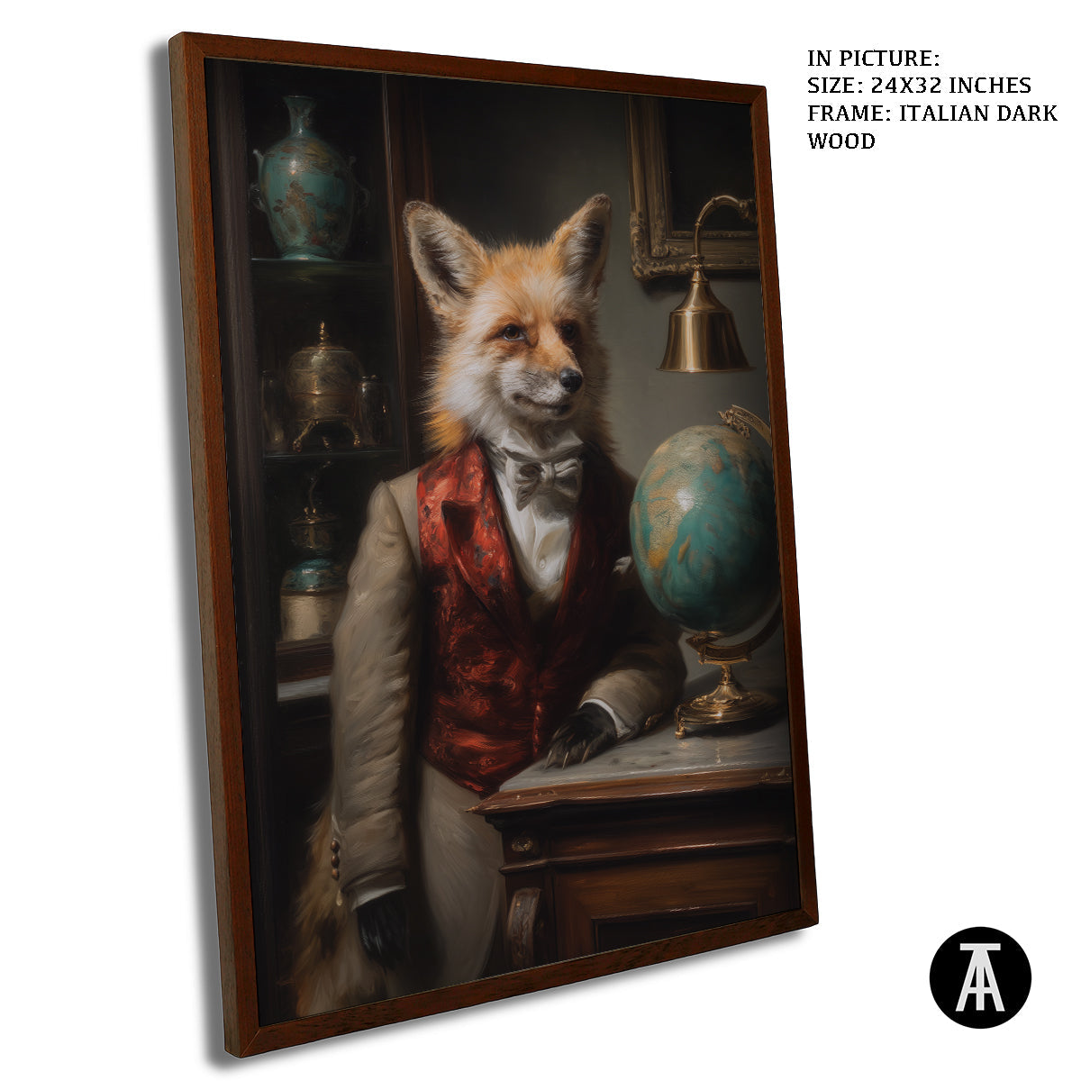 Artwork in Dark Wood Frame