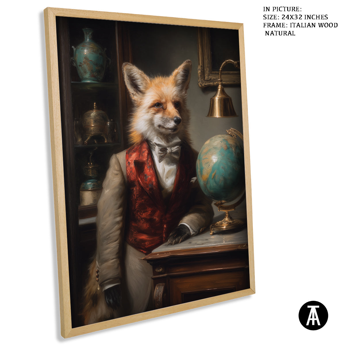 Artwork in Natural Wood Frame