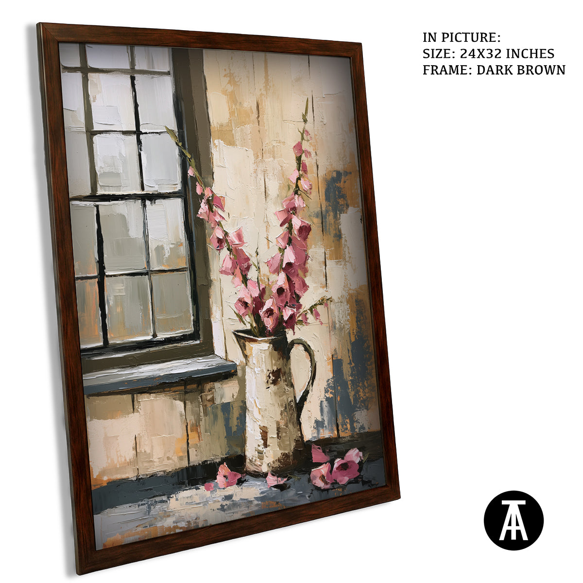 Artwork in Dark Brown Frame