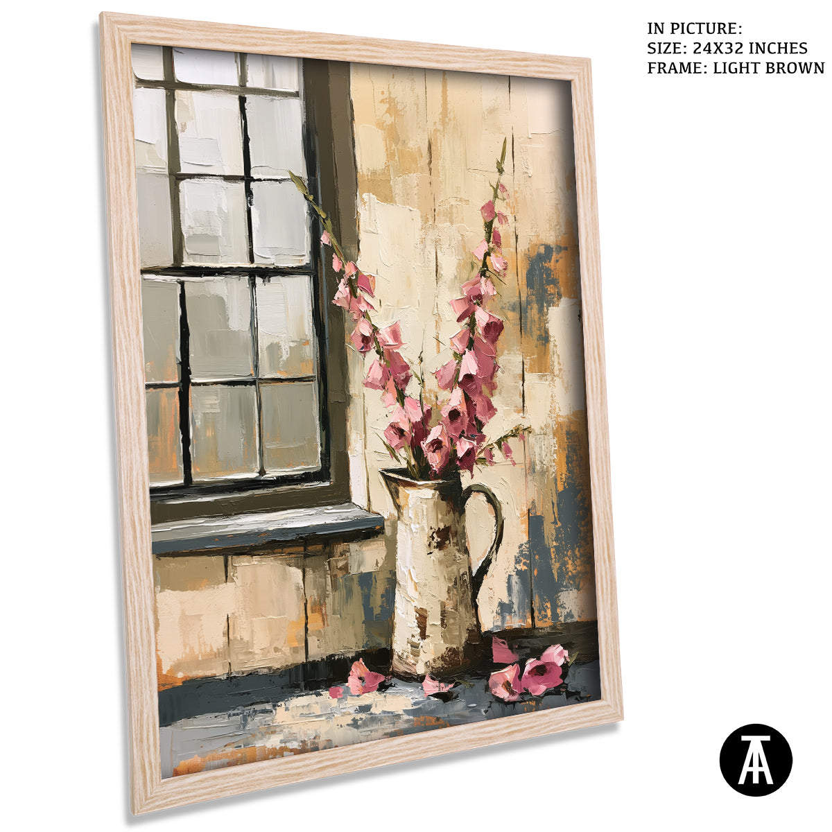 Artwork in Light Brown Frame