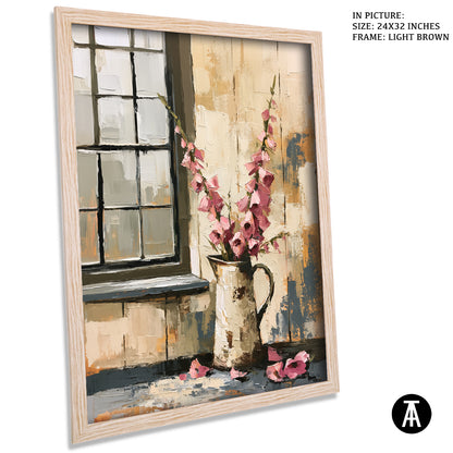 Artwork in Light Brown Frame