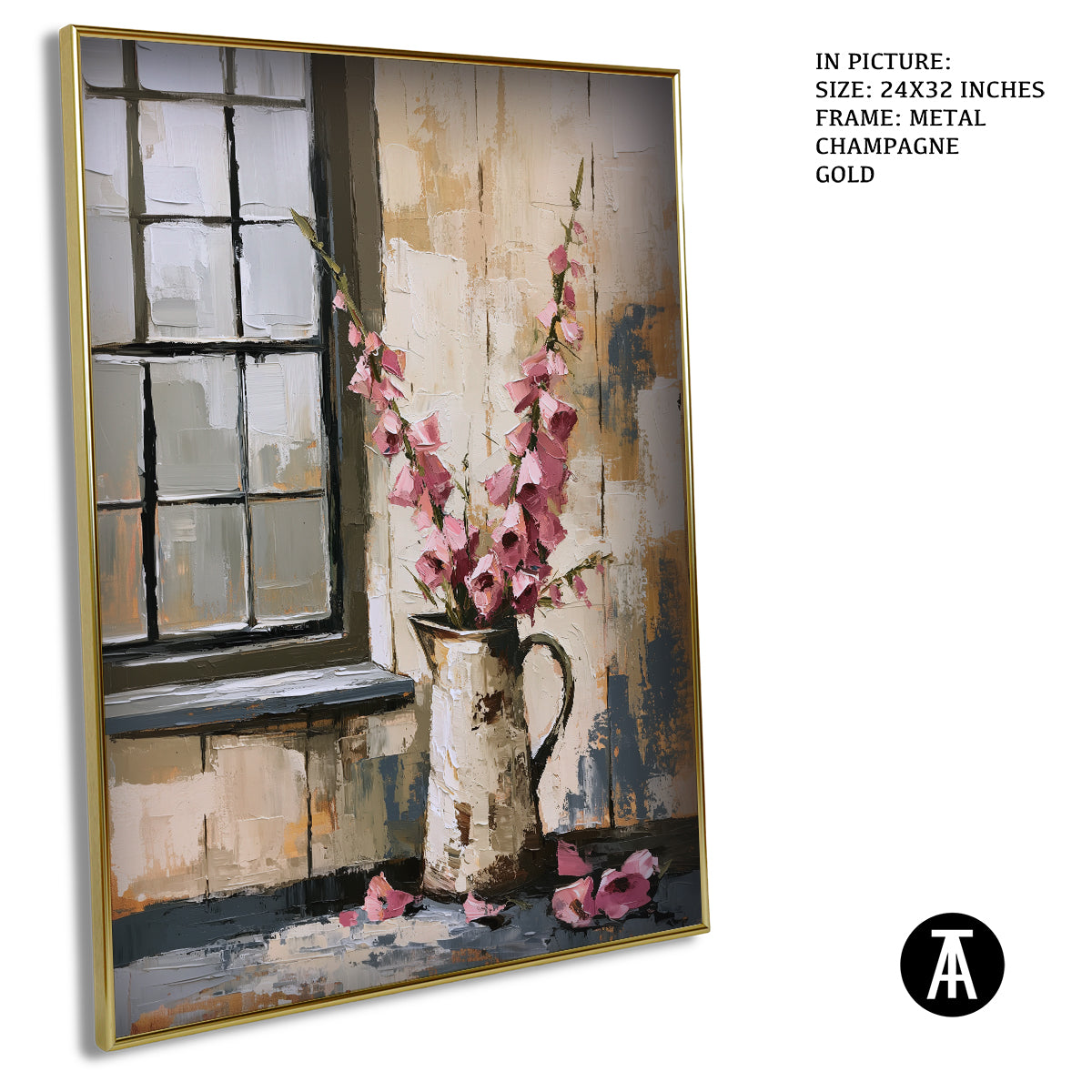 Artwork in Metal Champagne Gold Frame