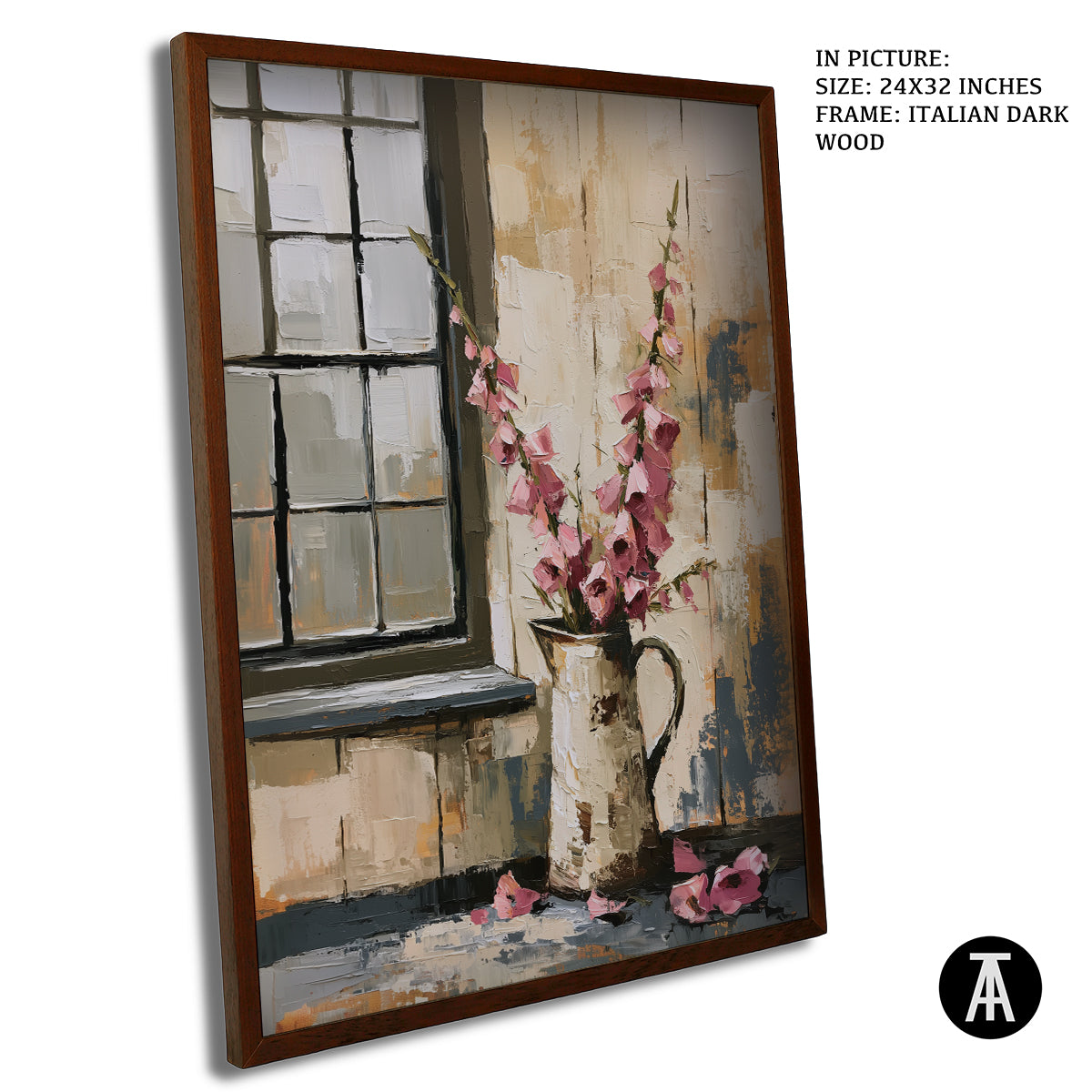 Artwork in Dark Wood Frame