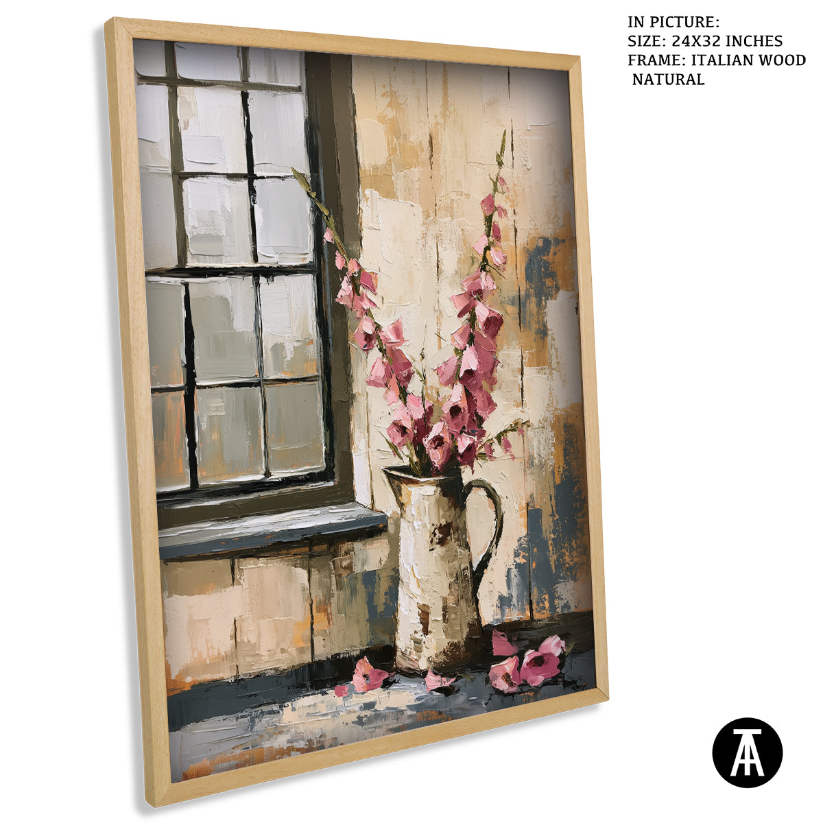 Artwork in Natural Wood Frame