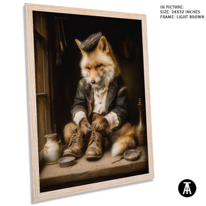 Artwork in Light Brown Frame