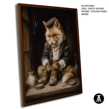 Artwork in Dark Wood Frame