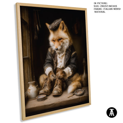 Artwork in Natural Wood Frame