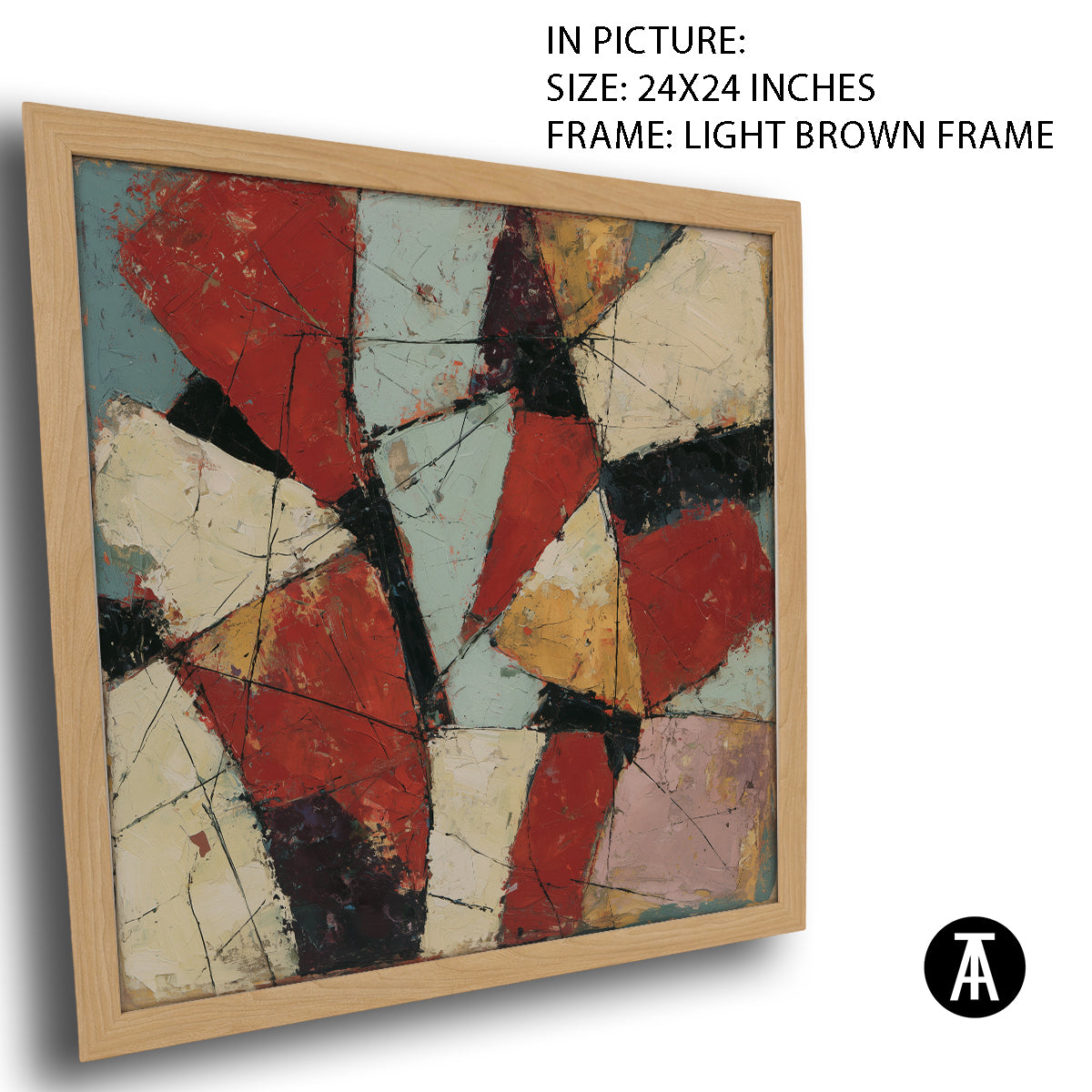 Artwork in Light Brown Frame