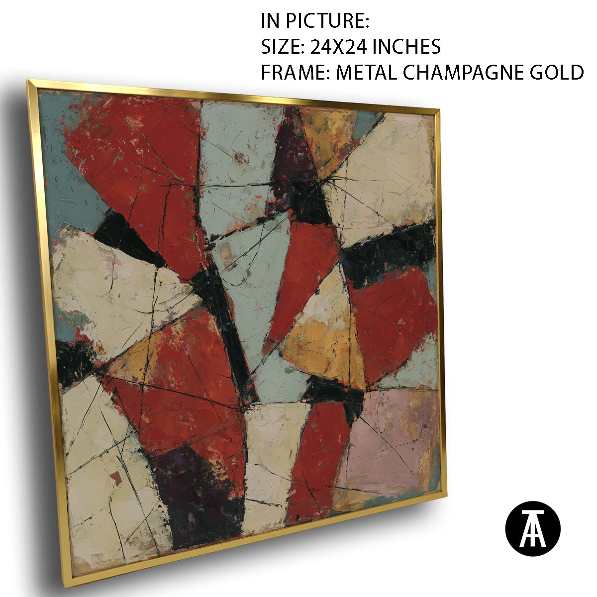 Artwork in Metal Champagne Gold Frame