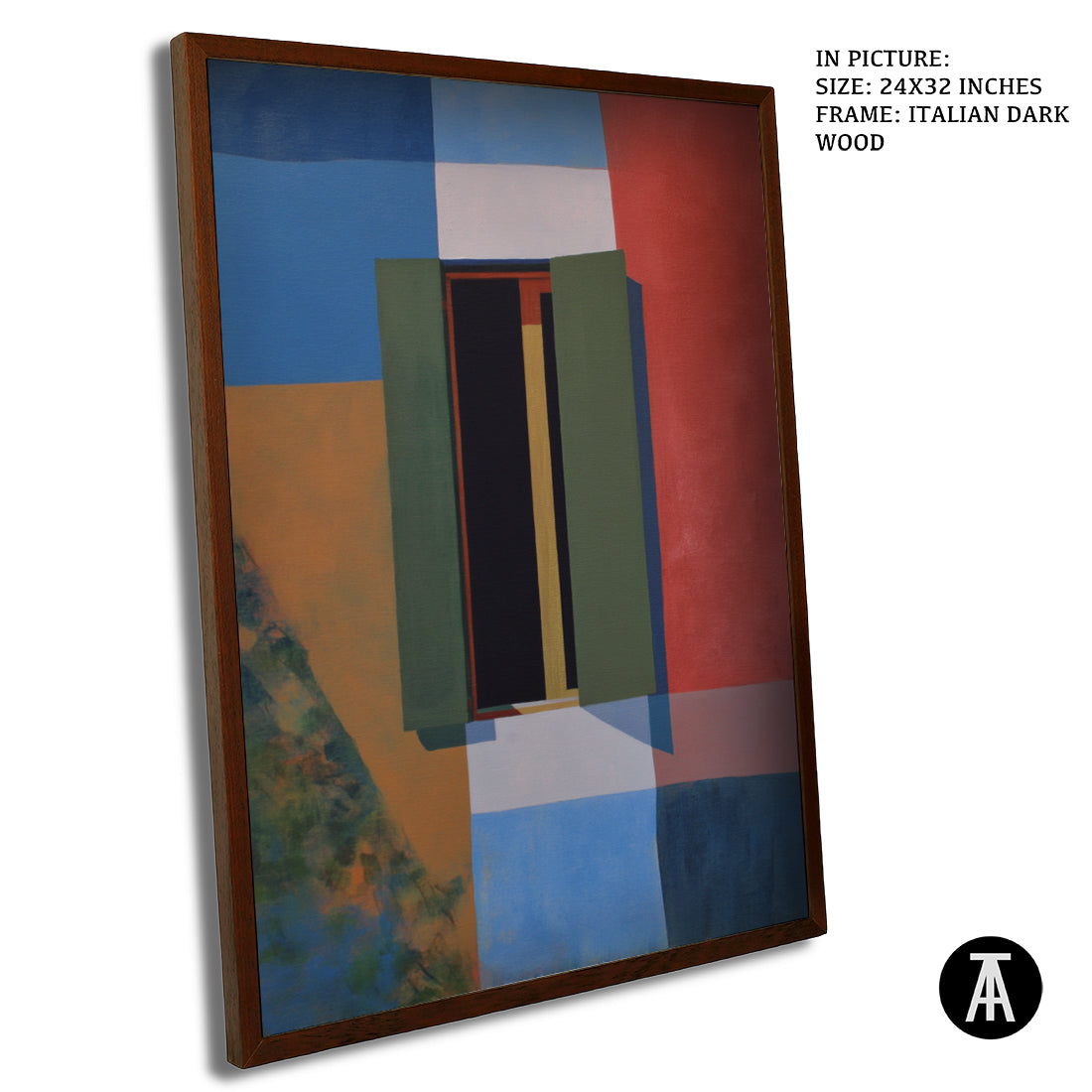 Artwork in Dark Wood Frame