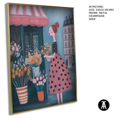 Artwork in Metal Champagne Gold Frame