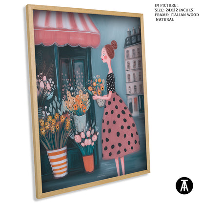 Artwork in Natural Wood Frame