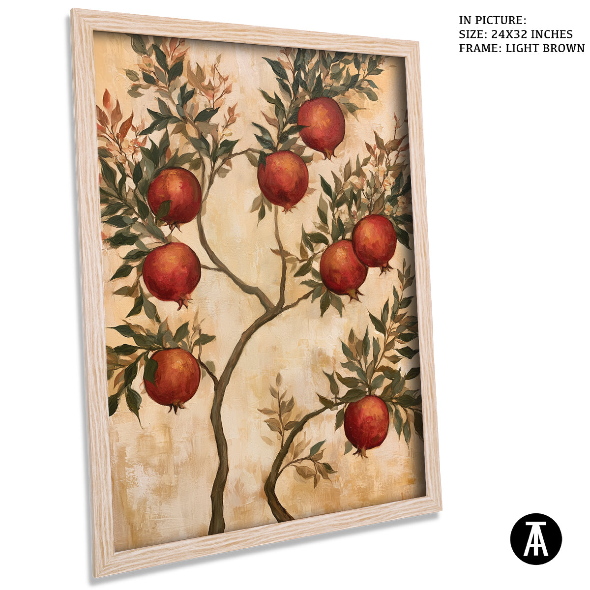 Artwork in Light Brown Frame