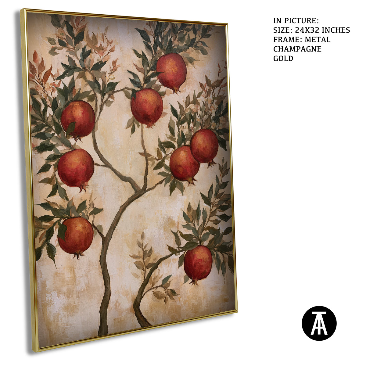 Artwork in Metal Champagne Gold Frame