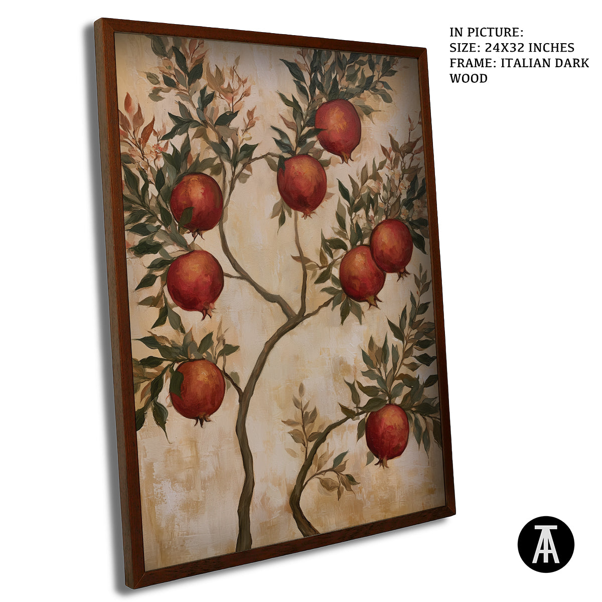 Artwork in Dark Wood Frame