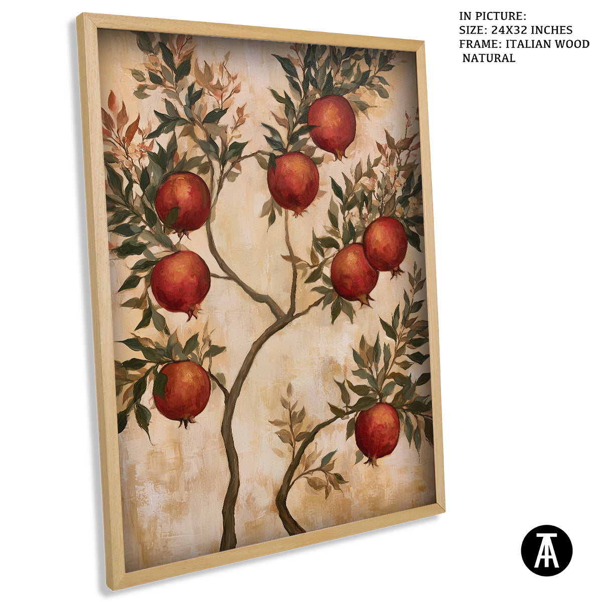 Artwork in Natural Wood Frame