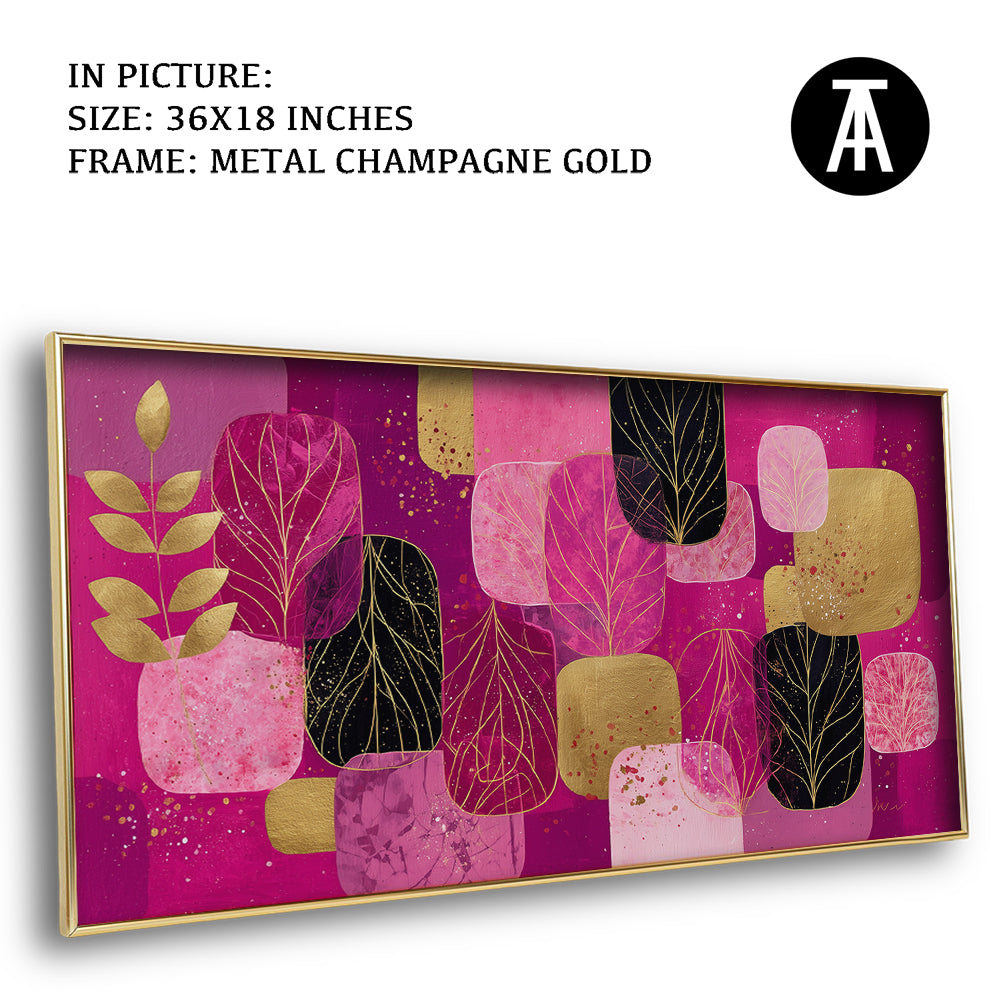 Artwork in Metal Champagne Gold Frame