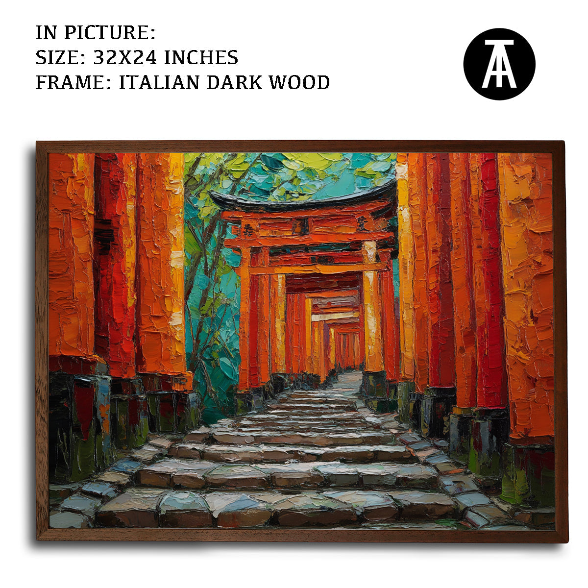 Artwork in Dark Wood Frame