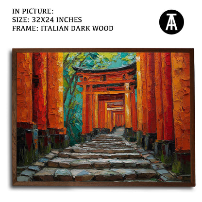 Artwork in Dark Wood Frame