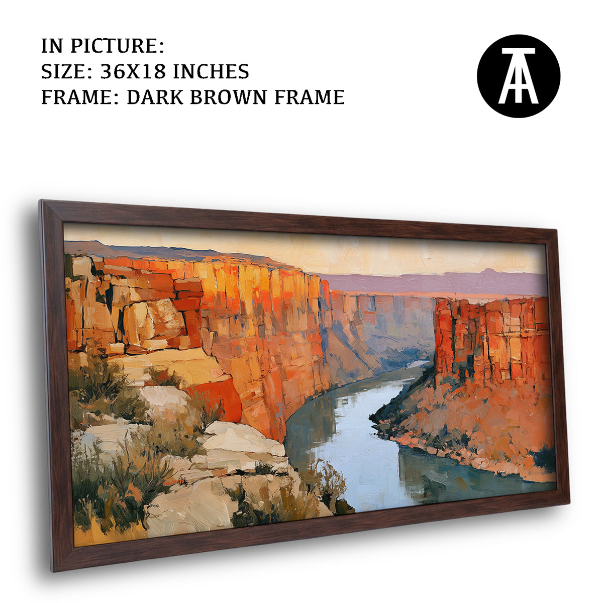 Artwork in Dark Brown Frame