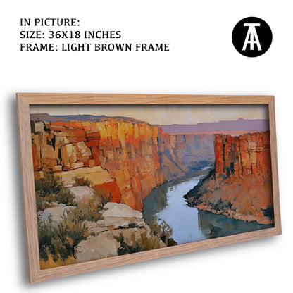 Artwork in Light Brown Frame