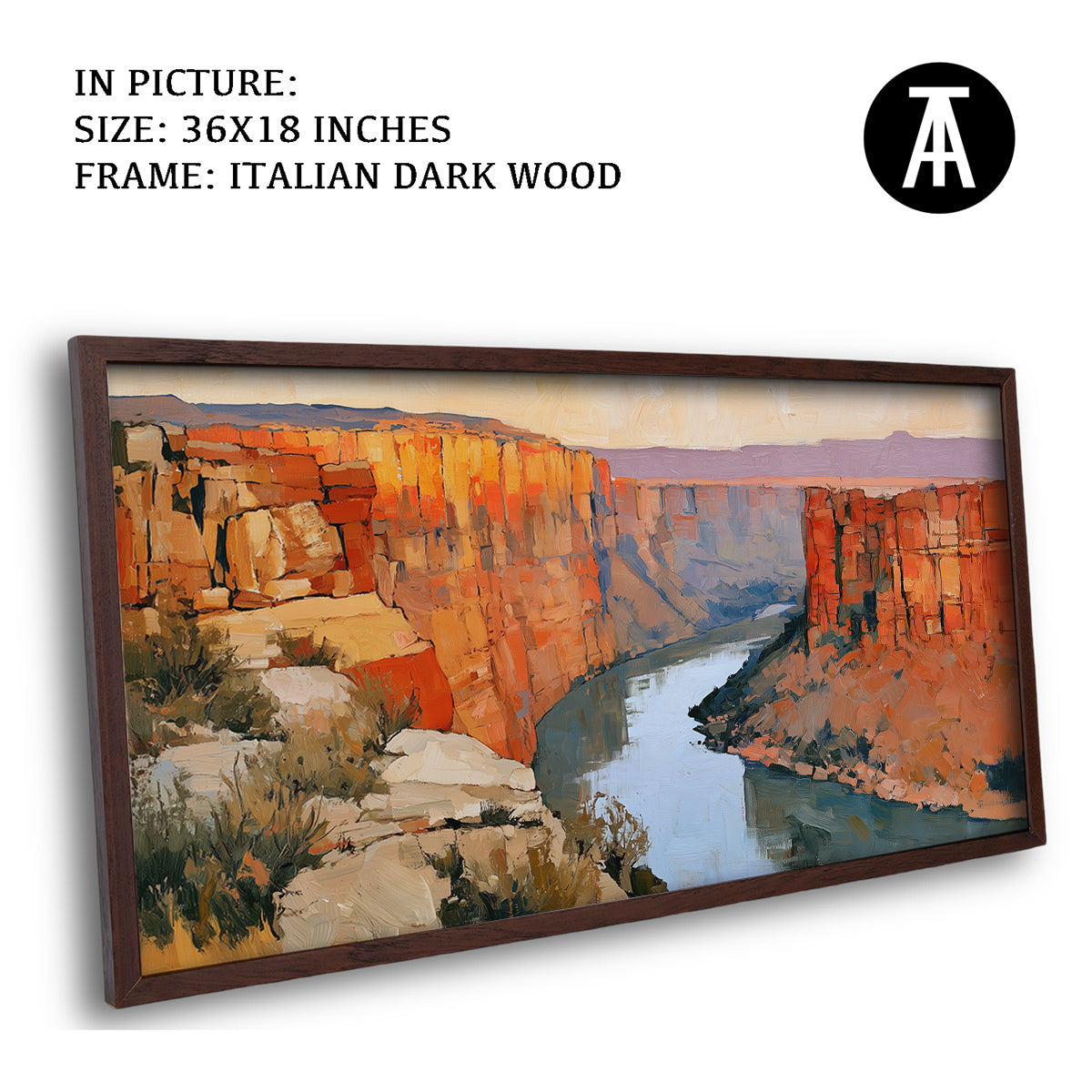 Artwork in Dark Wood Frame