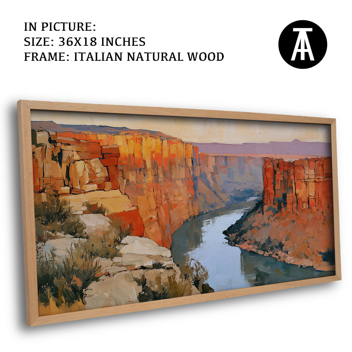 Artwork in Natural Wood Frame
