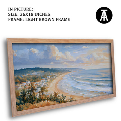 Artwork in Light Brown Frame