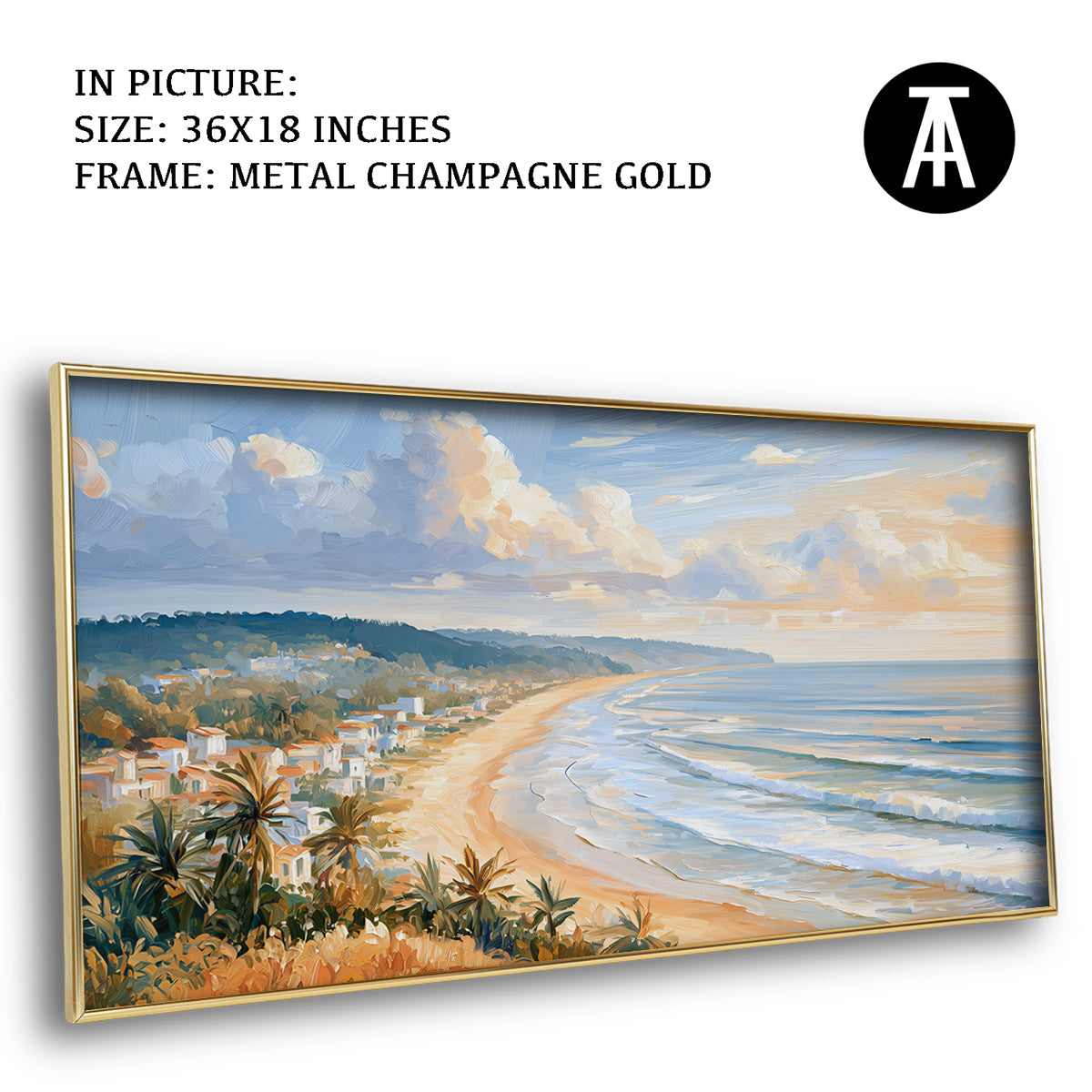 Artwork in Metal Champagne Gold Frame